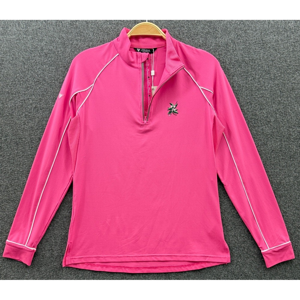 Levelwear Pullover Shirt‎ Womens Small Pink Laurel Valley Golf Club 1/4 Zip Top
